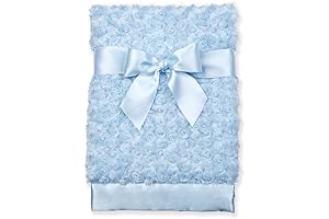 Bearington Baby Small Swirly Blue Blankie for Boys and Girls