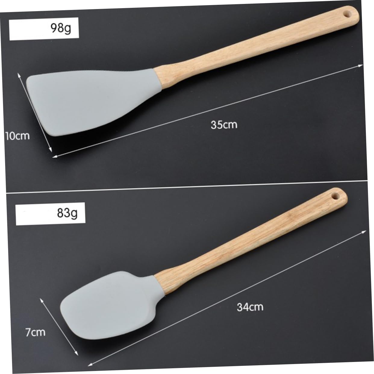 Gatuida 6 Stück Teiliges Silikon Kochutensilien Set mit Holzgriff Hitzebeständig Antihaftbeschichtet Flexibel Spatel und Schaber für Küche und Backen Leicht zu Reinigen Spülmaschinenfest
