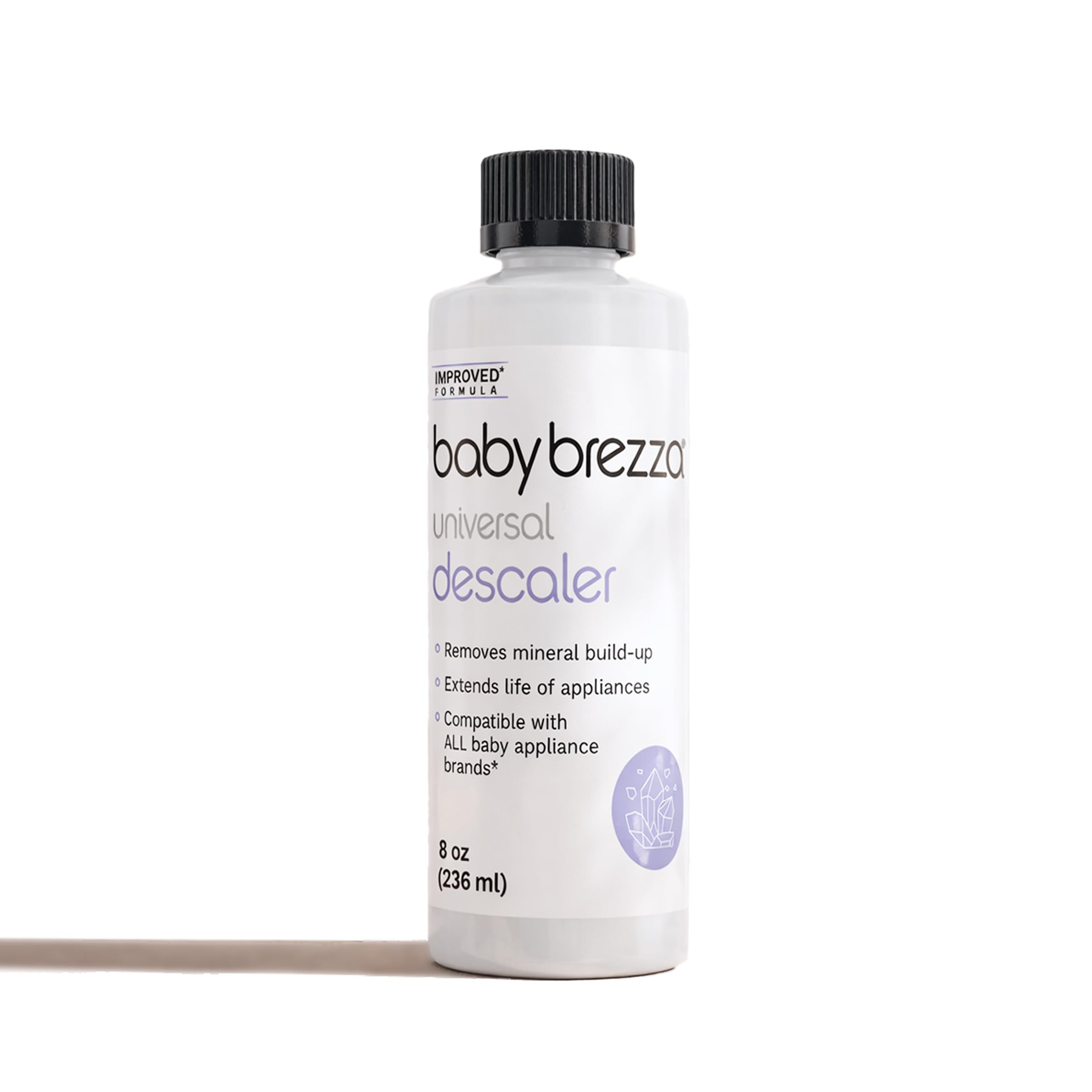 Descaler 8 oz. Made in USA. Universal Descaling Solution for Baby Brezza and other baby appliances. Removes mineral build-up and extends your machine’s lifespan