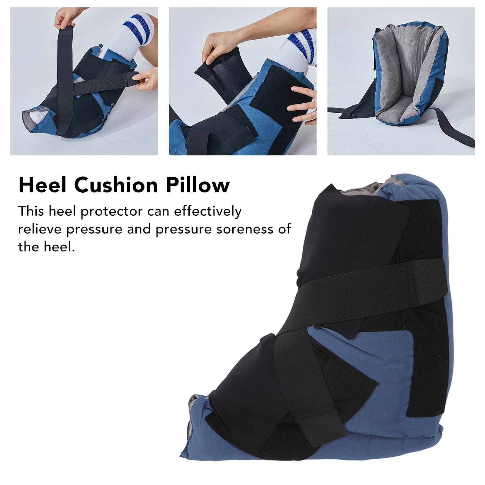 Protector de talón para úlceras por presión, alivio de presión, suave, transpirable, duradero, ajustable, protectores de talón para talón y pie