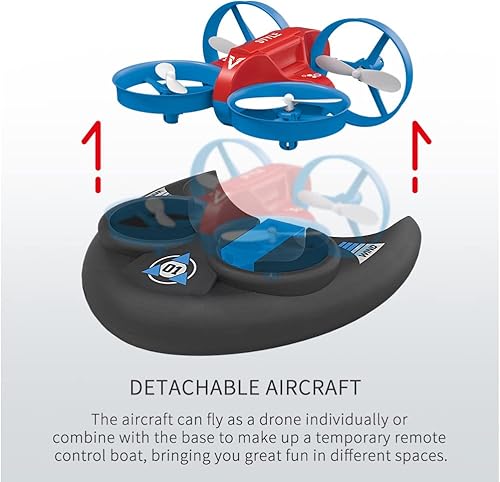 Miniatura 5 de AIROKA - Dron de 3 en 1 Sea Land and Air 360 impermeable con ruedas de 360, aviones de cuatro ejes, coches de deriva de alta velocidad, juguetes de