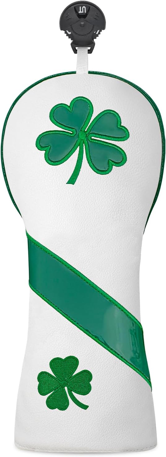 Four Leaf Clover Driver Fairway Wood Head Covers, Golf Club Head Covers Golf Headcovers Golf Accessories for Men Women Golf Gift