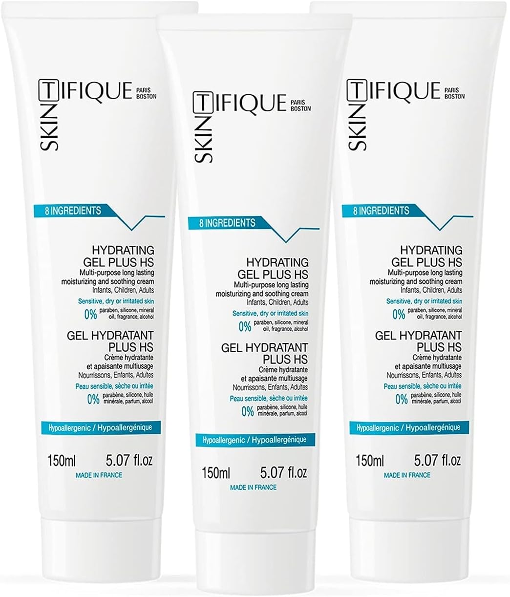 Skintifique • Hydrating Gel For Body • 3 Pack • Superior Moisturizing • Soothes sensitive and irritated skin • Only 8 ingredients • 99% natural • EWG rating: Low hazard