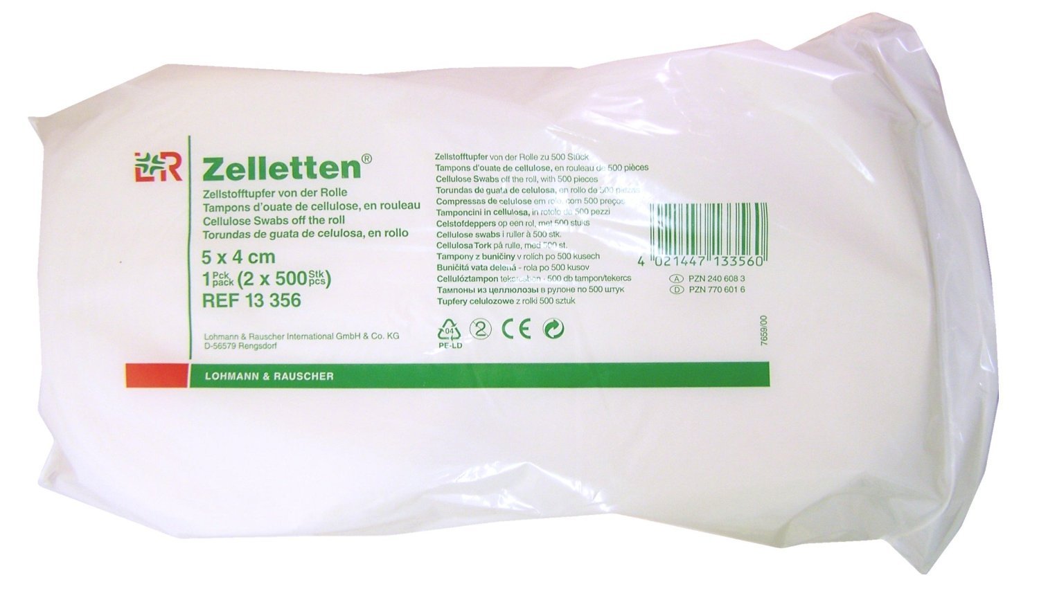 12000 Zellstoff Tupfer Zelletten 4x5cm im Karton 12 x 1000 Zelletten im Folienbeutel