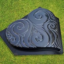 Big Precast Concrete Molds Cement Heart Pathmaker Mold ABS 2mm - DIY Decorative Garden Cement Heart Stepping Stone Mold Paver Paving Walkway Pavement Casting Pathmaker Mold Concrete