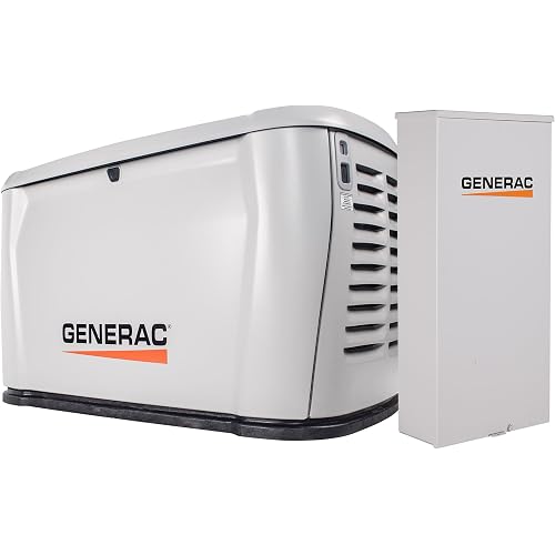 Generac 10kW Whole Home Generator, Transfer Switch & Cellular Capability | Whole House Backup Power, Automatic 16 Circuit Transfer Switch, Outdoor Gas or Propane, Protects Home Outages