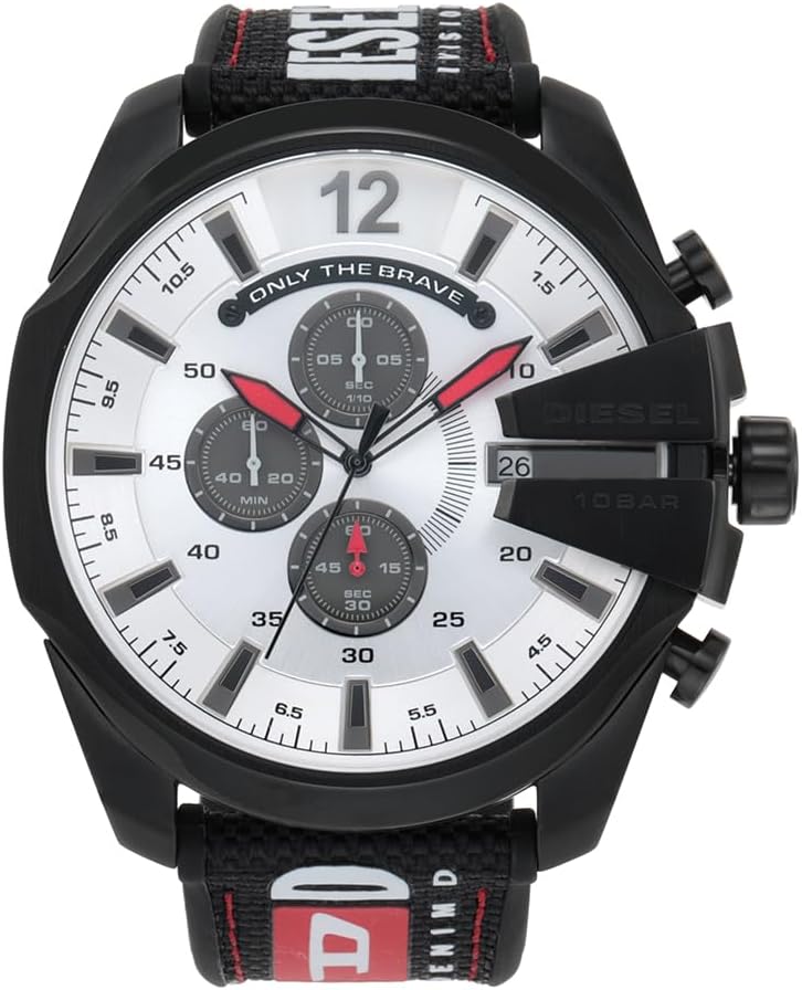 Diesel Men's Mega Chief Chronograph, 51 mm Case Size, Stainless Steel Watch
