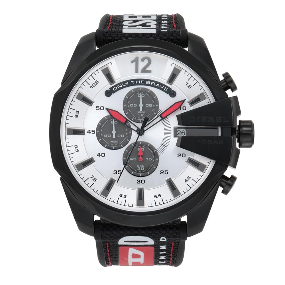 Diesel Chief Series orologio da uomo, movimento cronografo con cinturino in silicone, acciaio inossidabile o pelle