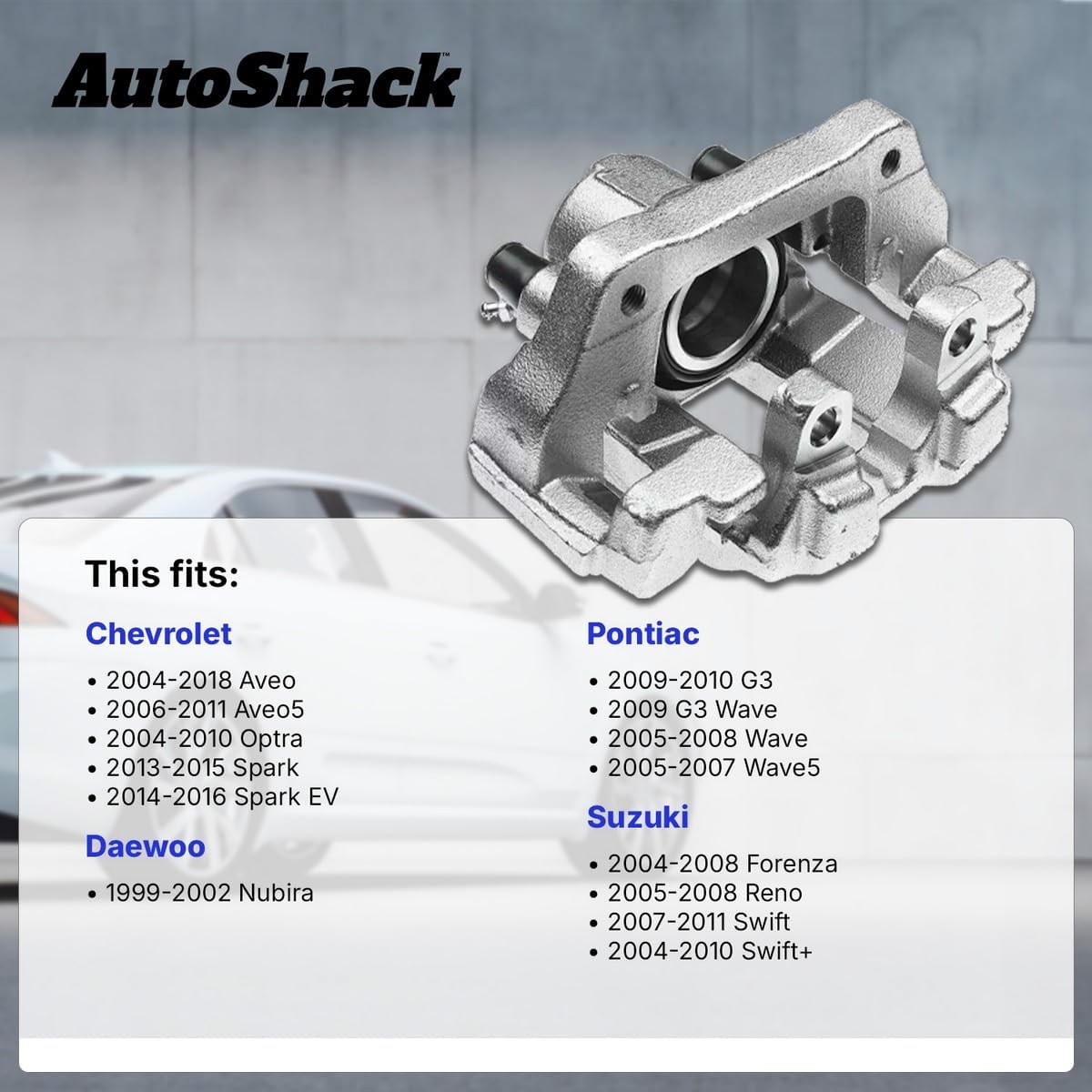 AutoShack Front Brake Calipers Left & Right Replacement for 2013-2015 Chevrolet Spark 2004-2018 Chevrolet Aveo 2004-2008 Suzuki Forenza 2009-2010 Pontiac G3 2005-2008 Suzuki Reno 2-PC Set
