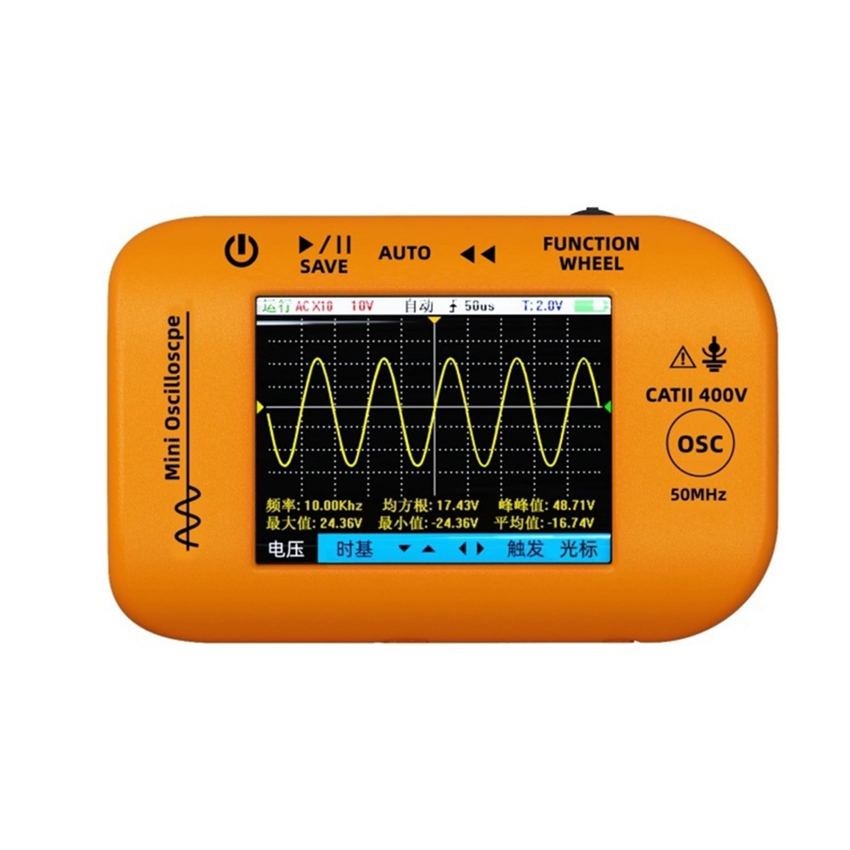 Aboiled OT4 Mini Handheld Digital Oscilloscope Multi-Function 2-in-1 Signal Generator 200MSa/S 50MHz Bandwidth
