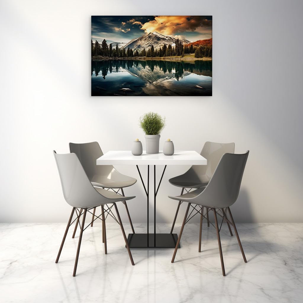 Canvas for Living room. Reflective Serenity: A Journey into Nature's Peaceful Embrace, 27 x 18 inch Canvas Wall Art - Ready to Hang - 69x46 cm (27x18 inch)