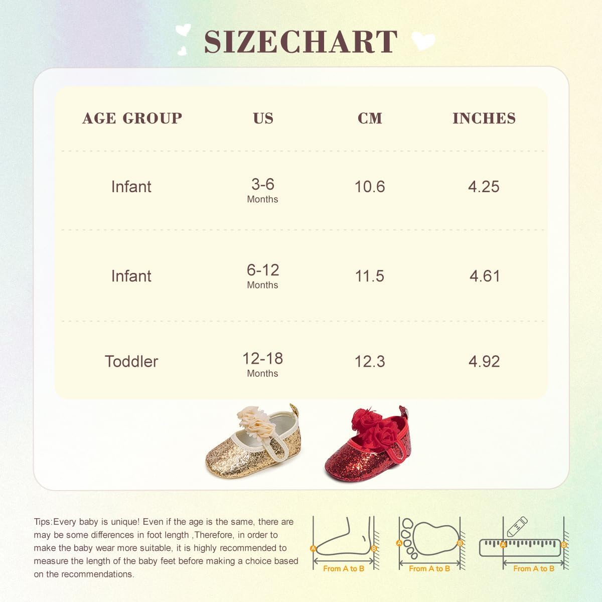 KIDSUN Infant Baby Girls Mary Jane Shoes Non-Slip Rubber Sole Ballet Slippers Princess Dress Wedding Shoe Newborn Crib Shoes First Walkers Shoes - Image 6