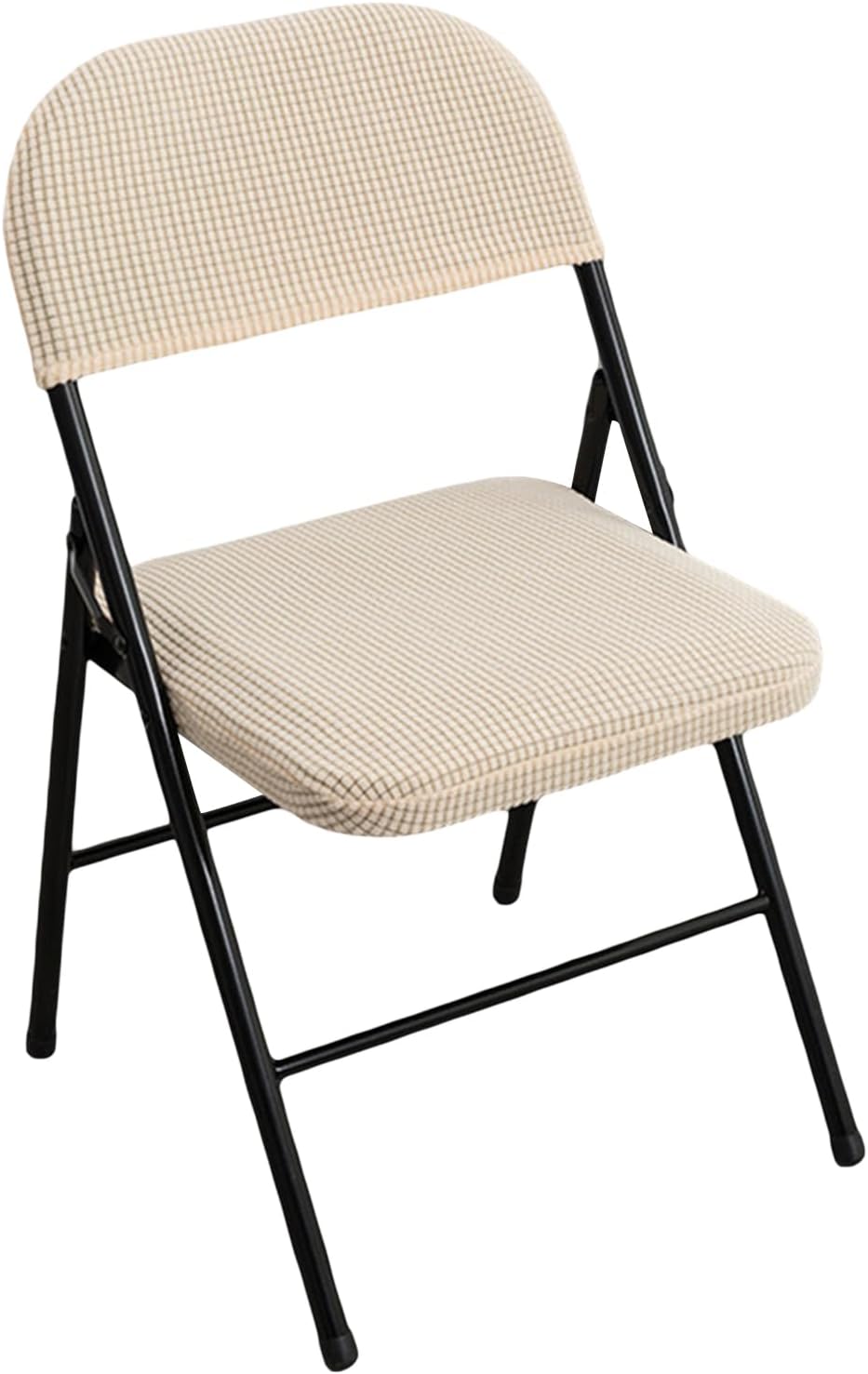 Folding Dining Chair Seat and Back Cover Set Solid Color Jacquard Stretch Chair Slipcover Home Decoration