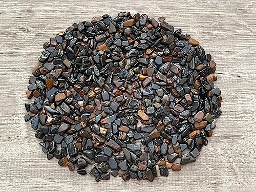 Blue Tiger Eye Chips – Natural Mini Blue Tiger Eye Stones, Crushed Undrilled Blue Tiger Eye, Semi-Tumbled Genuine Blue Tiger Eye (5 lbs Bulk)