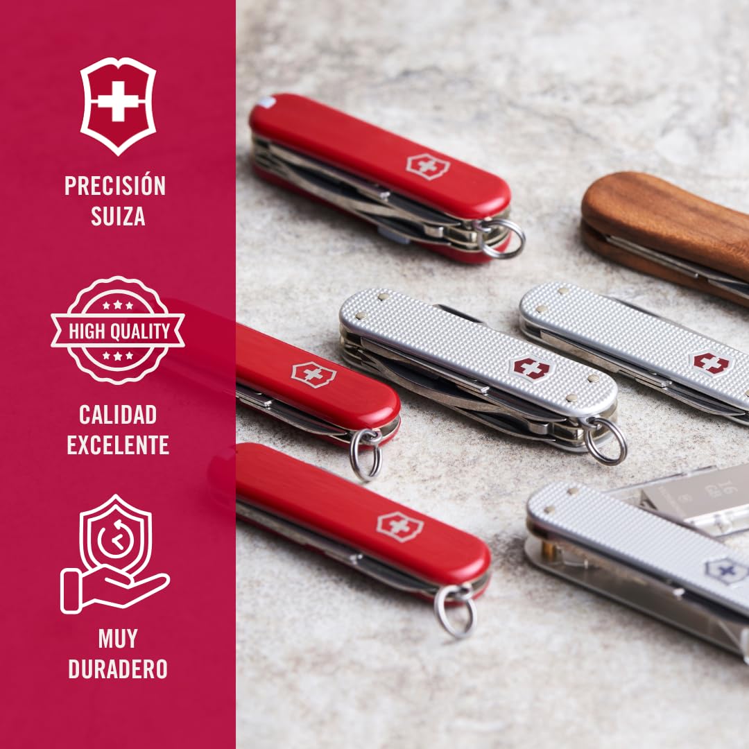 VICTORINOX Navaja suiza de bolsillo Mini Champ, pequeña, Hecha en Suiza, multiherramienta con abrecartas, abrebotellas, pelacables