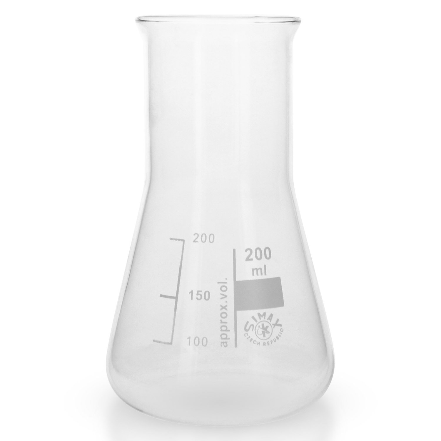 20x Erlenmeyerkolben Weithals 200ml aus hitzefestem Borosilikatglas 3.3 (Laborglas)