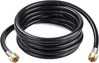 Bbcuepro 12FT Propane Hose Assembly with Both 3/8" Female Flare for Most Gas Grill, RV, Heater, Generator, Fire Pit and More - Propane Hose Extension