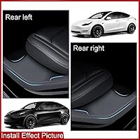 Vista 6 de FASTCHE para Tesla Model Y Protector de umbral de puerta de 5 plazas (NO apto para 7 plazas) Tira de protección contra patadas para pedal de puerta