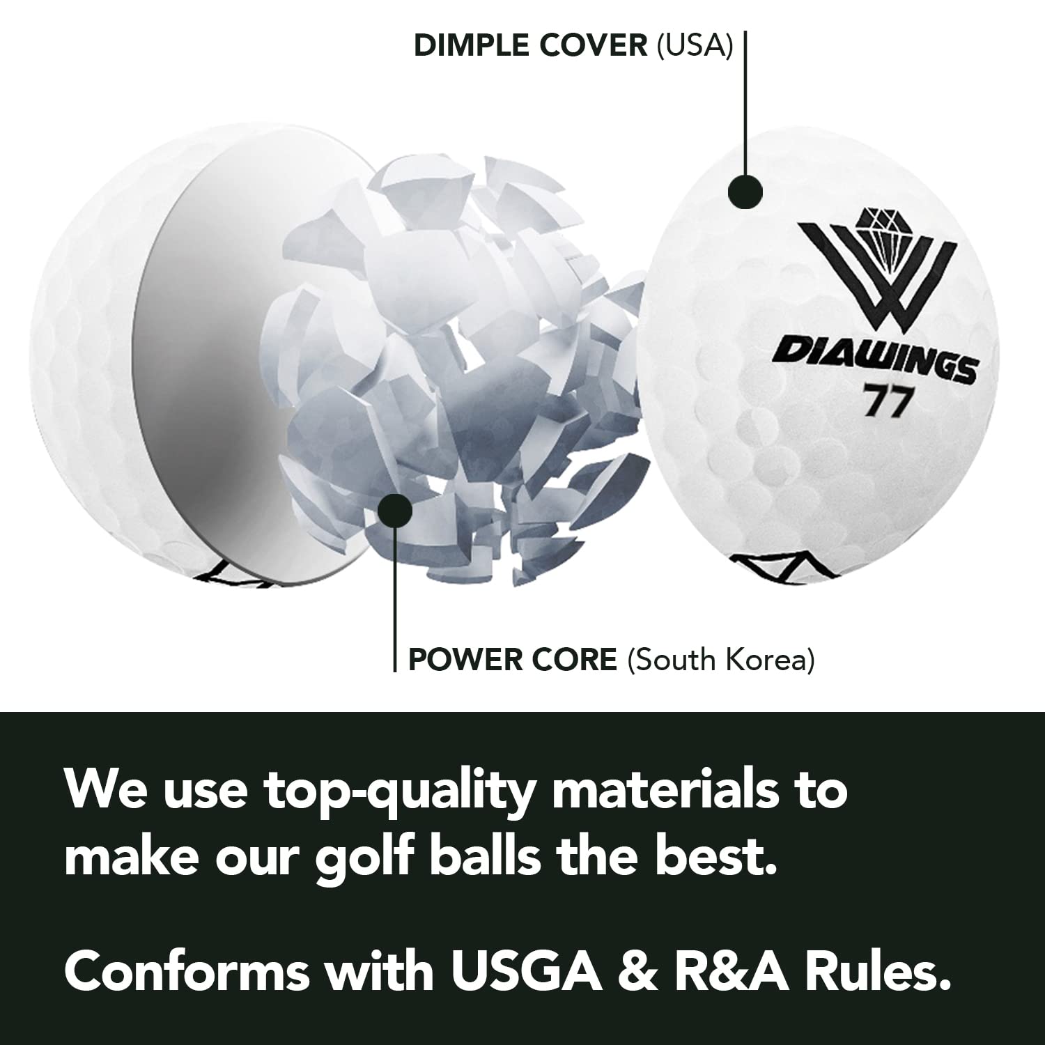 Pelotas de Golf Distancia Maxima para máxima Distancia, Anti-Slice, Giro bajo, tiros Rectos | Media Docena X 2, 12 Bolas | Blanco, Rosa, Naranja, Amarillo