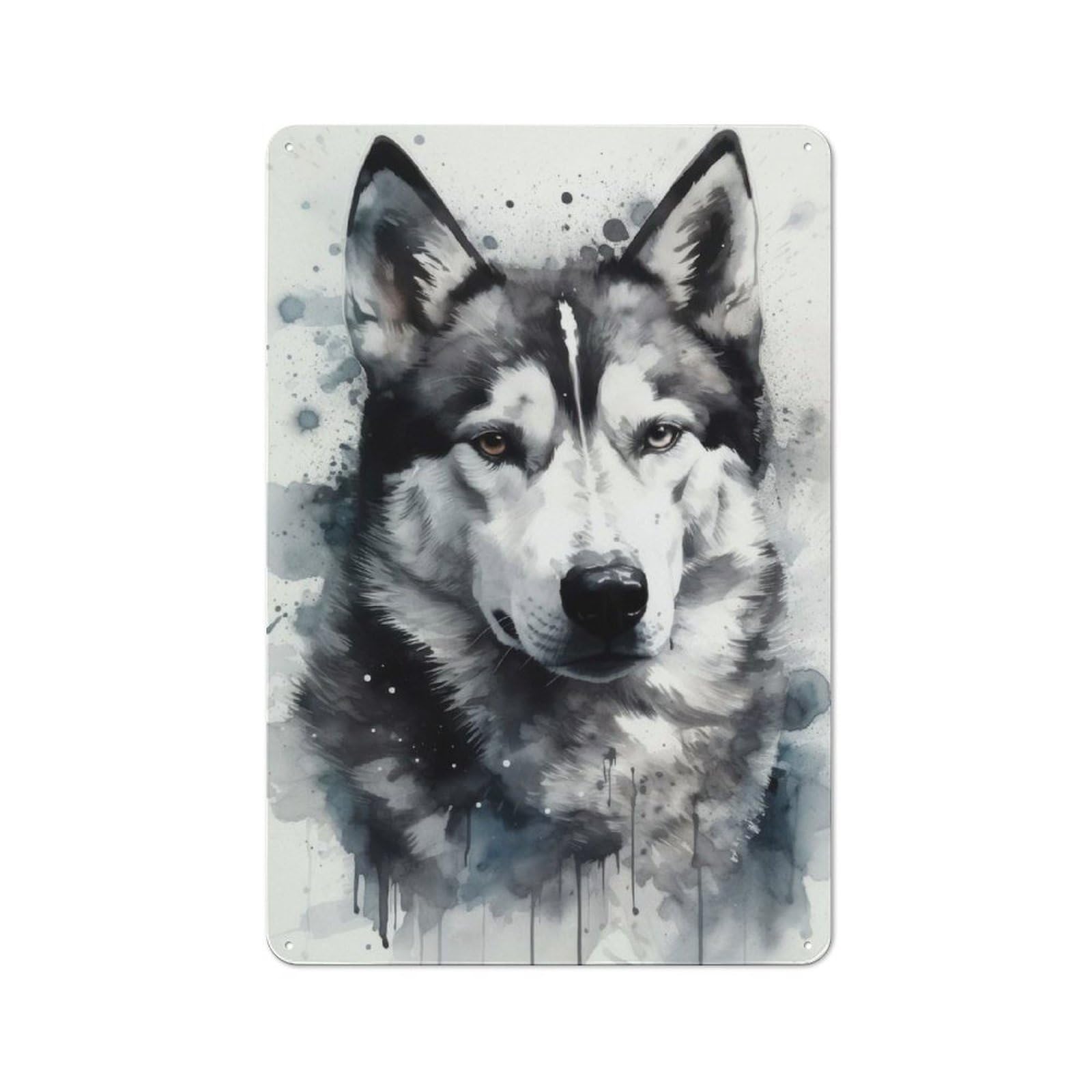 Junmoney Siberian Husky Dog Beauty 30X20cm Retro-Style Tin Sign With For Café Or Home Bar, For Metal Sign Collectors, For Garage And Workshop Walls