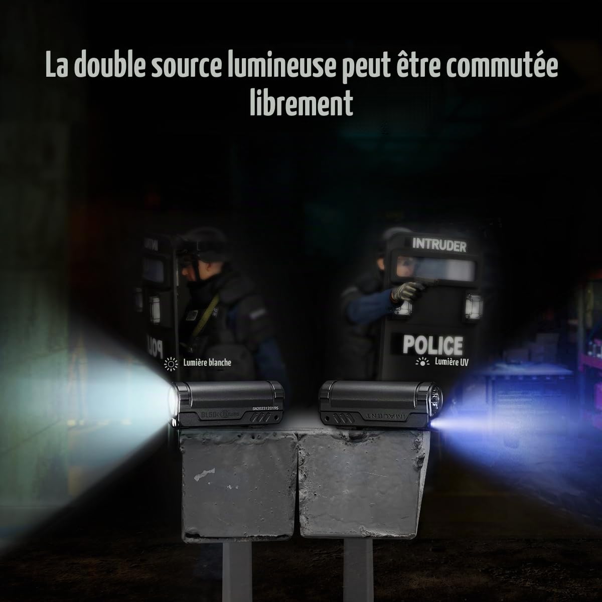 IMALENT BL50 3600 lumens EDC lampe Torche avec 365nm UV LED, utilisation CREE xhp50.3 hi LED type C lampe de poche rechargeable avec pour l'extérieur et la police de service (Green)
