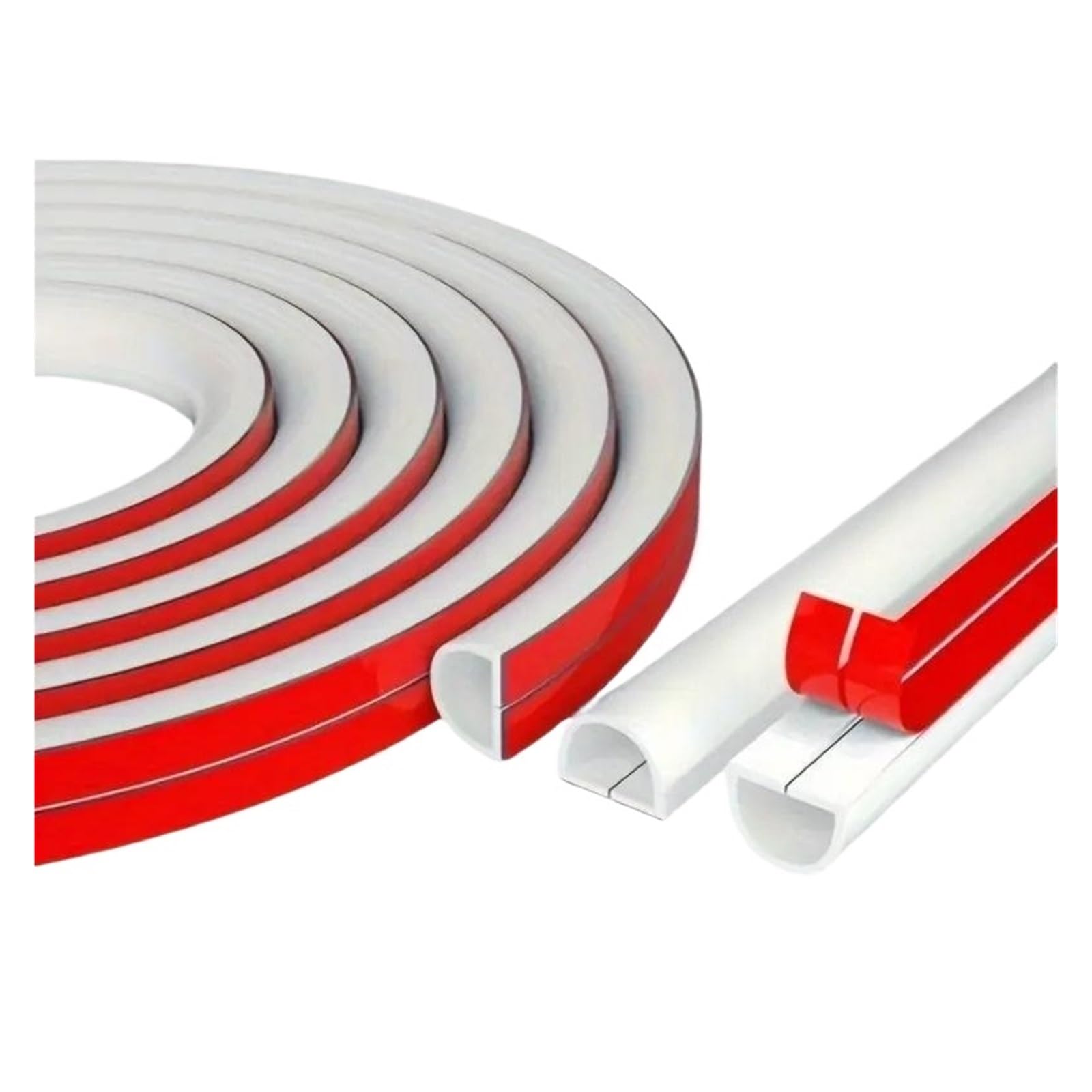Canal de gestion cordon 15mm blanc courbé de 3 mètres avec capuchon