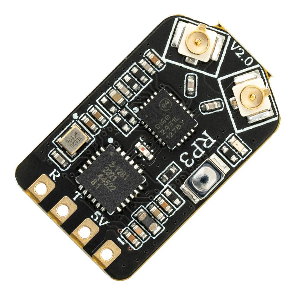 Radiomaster Receptor ELRS RP3 de 2,4 GHz Receptor Nano ExpressLRS con Antena Dual UFL T de 79mm para Control Remoto FPV ELRS Ideal para Dron FPV/Whoop Pequeño/Avión RC de Ala Fija