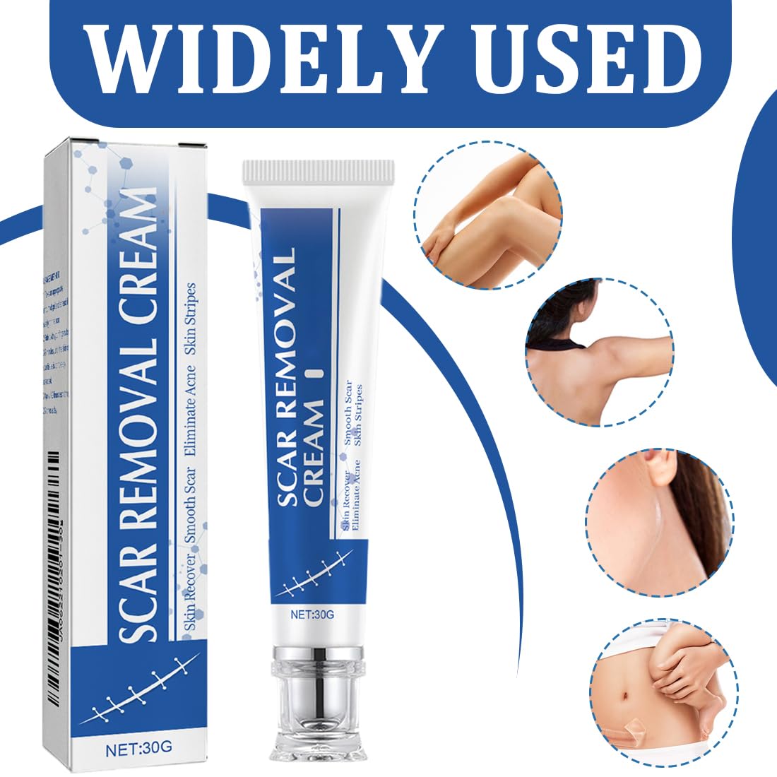 Crema per Cicatrici Sbiadisce le Smagliare 2 Pezzi Ripara Texture Pelle Aspetto Liscio