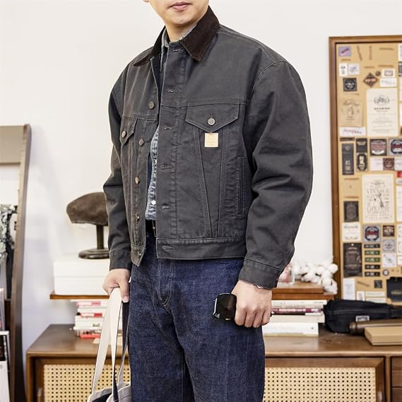 Red Tornado Blanket Lined Canvas Trucker Jacket