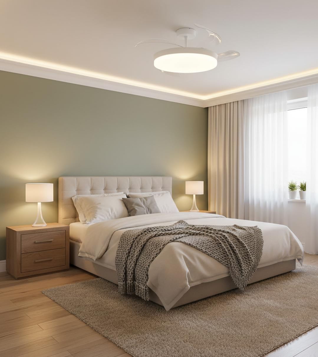 BEL AIR HOME - Ventilador de Techo ARES, Motor DC, LED 36W y Control Remoto, 3 Aspas Plegables, Dormitorios y comedores - 4