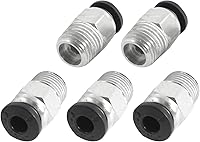 Vista 1 de Paquete de 5 unidades macho 1/8BSP de ajuste rápido – Adaptador de unión recto, accesorios de empuje para conectar, aplicar al sistema neumático