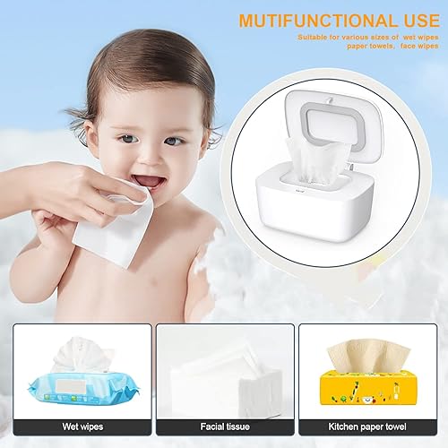 Miniatura 5 de Dispensador de toallitas, soporte para toallitas para bebé, contenedor de toallitas recargable, prensa portátil para abrir, antideslizante