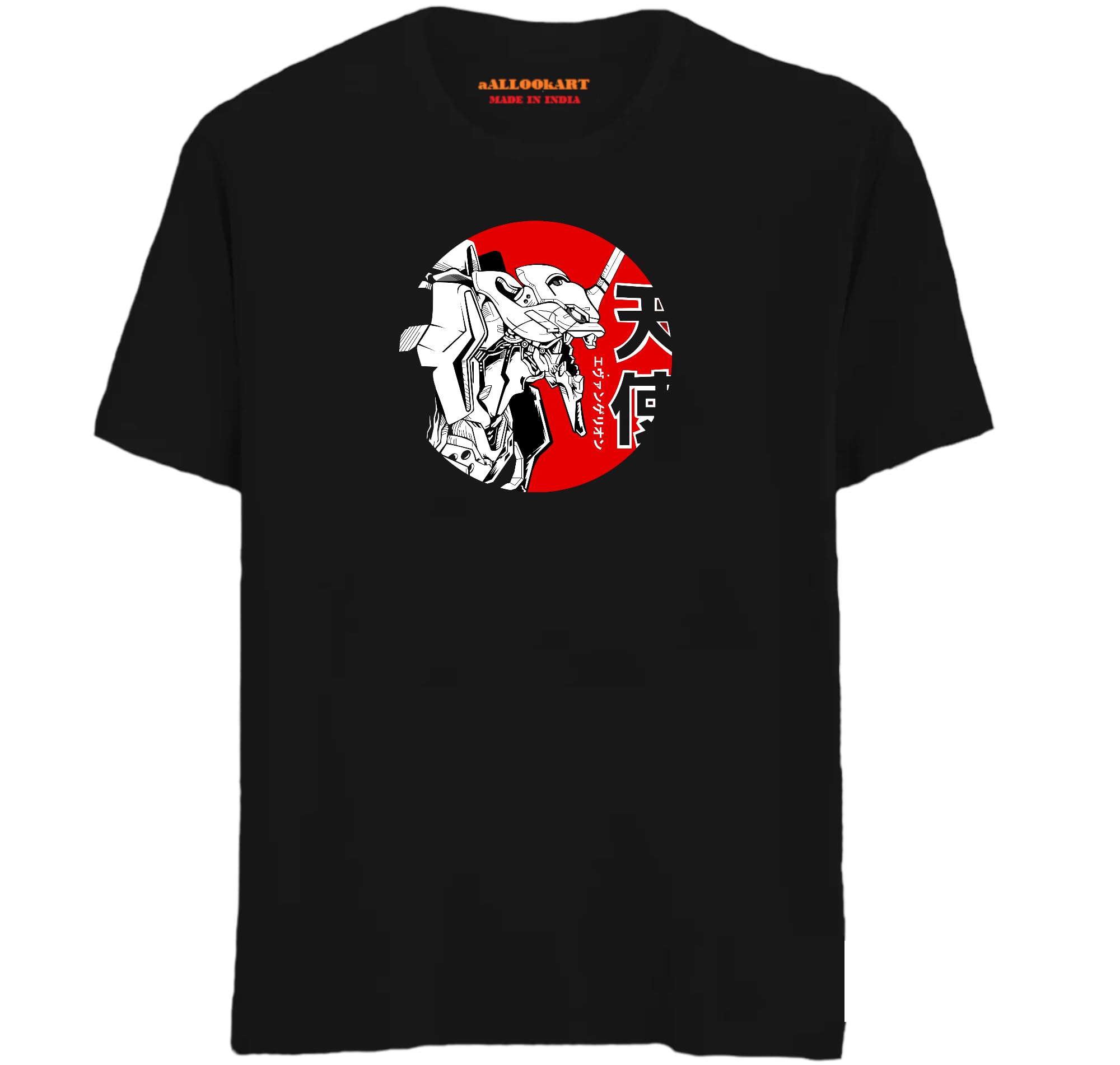 aallookart Anime Neon Genesis Evangelion Printed T Shirt for Men and Women Pure Cotton Regular Fit.