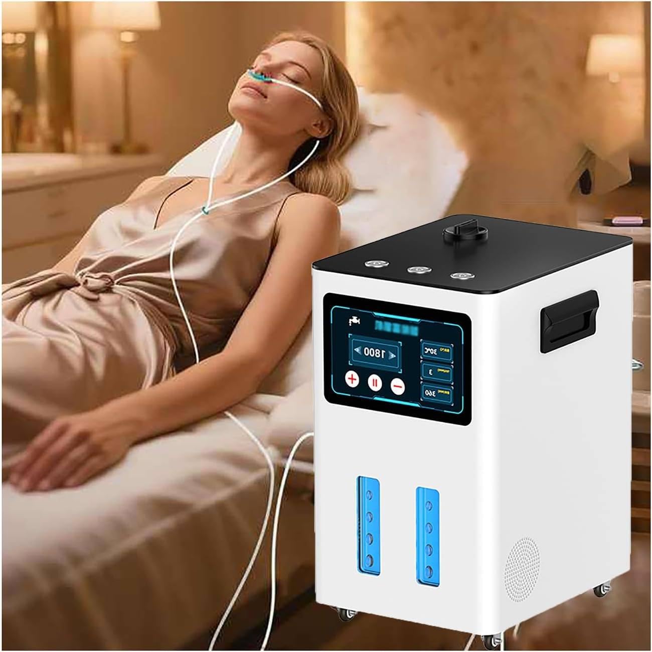 Máquina de Inhalación de Hidrógeno, Generador de Gas Hidrógeno de Gran Caudal de Alta Pureza Al 99,99 %, Bajo Nivel de Ruido. Ruido, Tecnología de Electrólisis de Agua Spe Pem White-1800ml/min