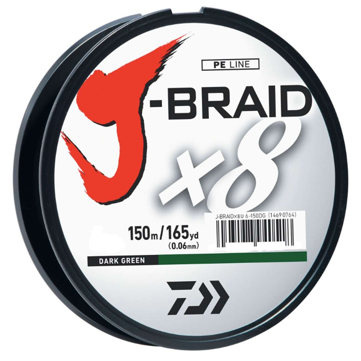 Daiwa J-Braid 150M 8-Strand Woven Round Braid Line