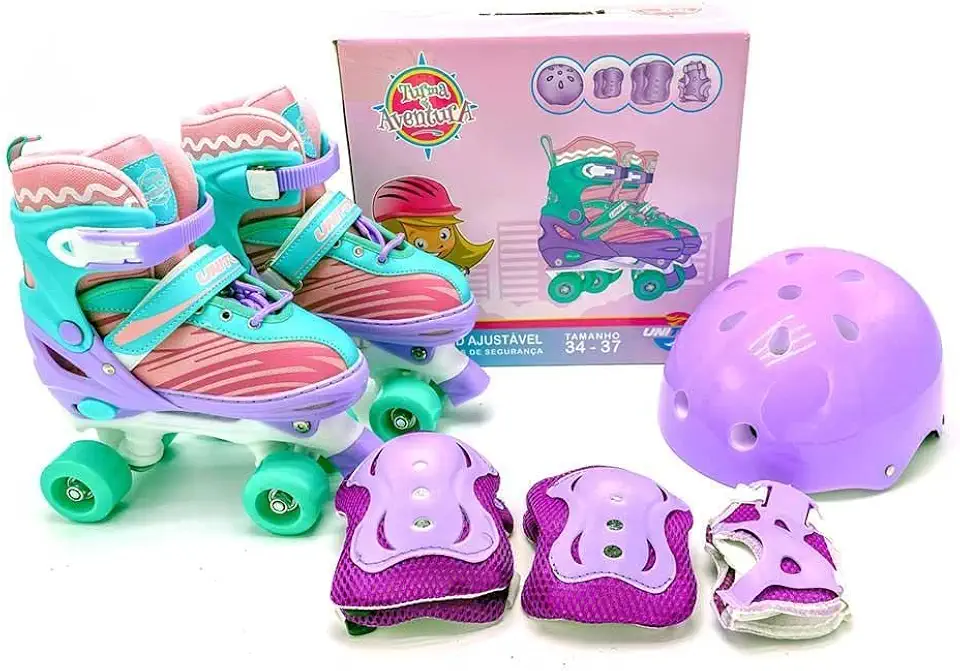 Patins Quad Unitoys Ajustável 30/33 Violeta Ref.1558S