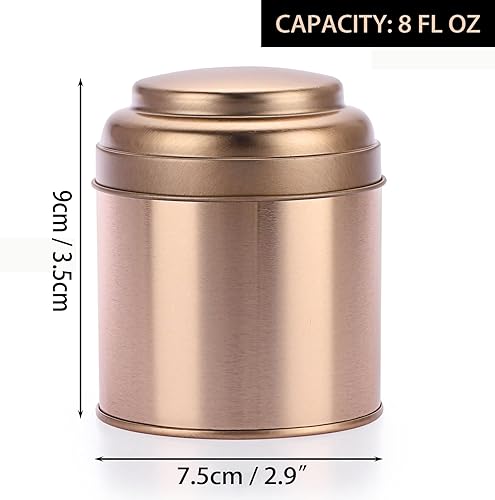 Miniatura 2 de JUXYES Paquete de 6 latas de té con tapas dobles herméticas, 8 onzas líquidas, almacenamiento de té de hojas sueltas herméticas para almacenamiento