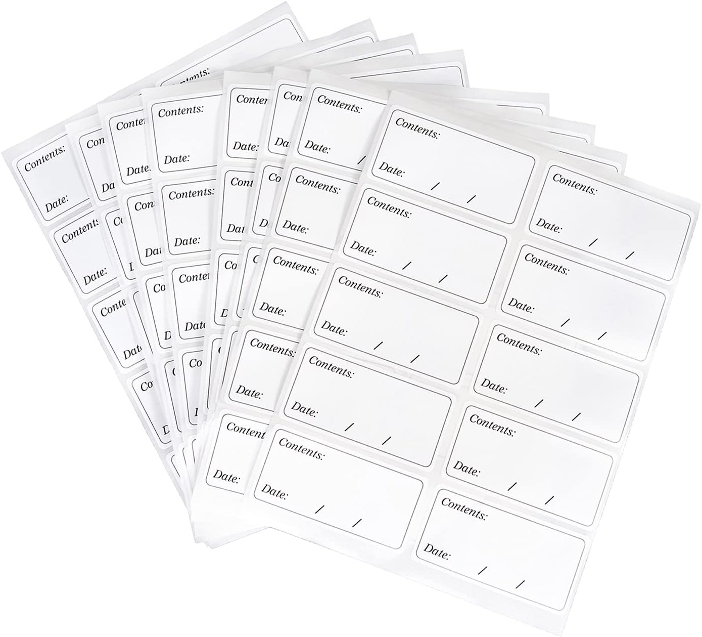 Shazeel Freezer Labels Easy Peel Off 100 Pcs Blank White Removeable