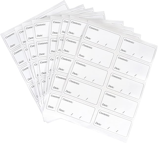 Smukdoo Freezer Labels,100 Pack Removable Frozen Food Storage Labels Stickers,Easy Peel Off Refrigerator Freezer Paper Lables,Size 6 x3cm