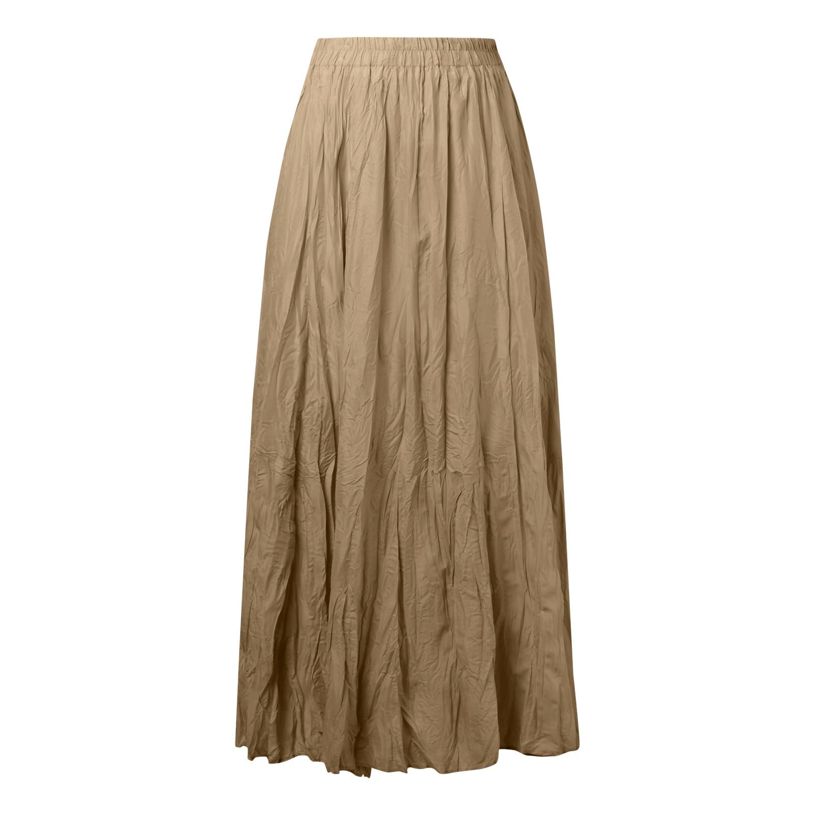 Abito da Donna Casual Vita Alta Pieghe, Stile Sporco, Gonna Lunga Ampia Spiaggia