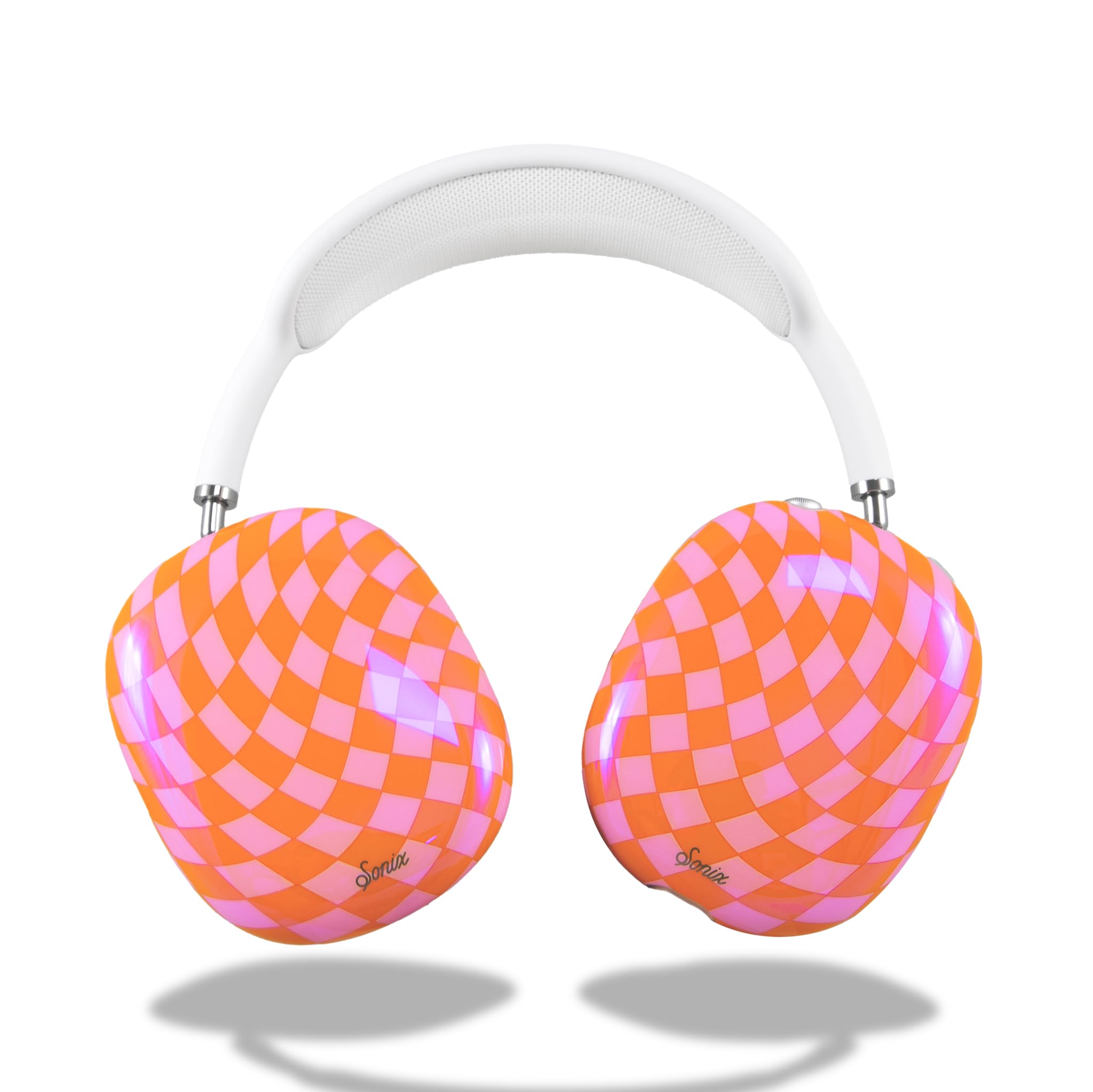 SonixProtective Case Cover for AirPods Max Headphones | Checkmate Pink/Orange