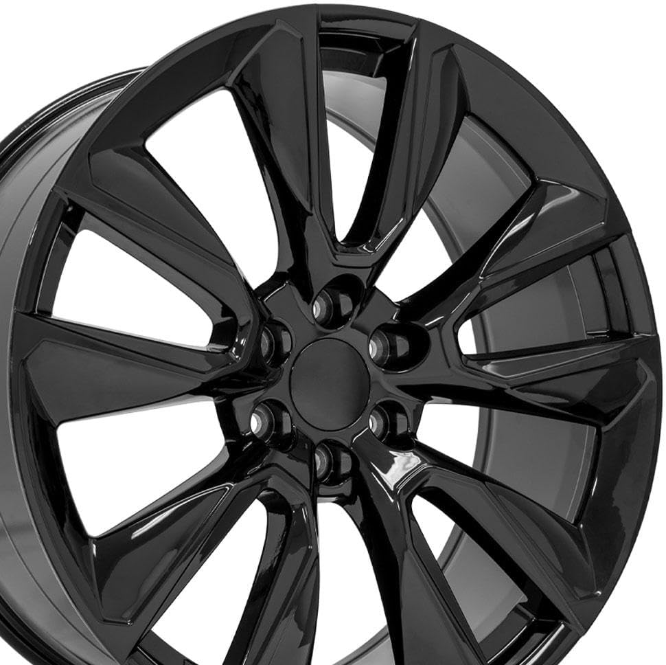 OE Wheels CV32 24 Inch Rim Fits Silverado 1500 Style 6x139.7 24x10 Gloss Black - Hollander 5916 (1)