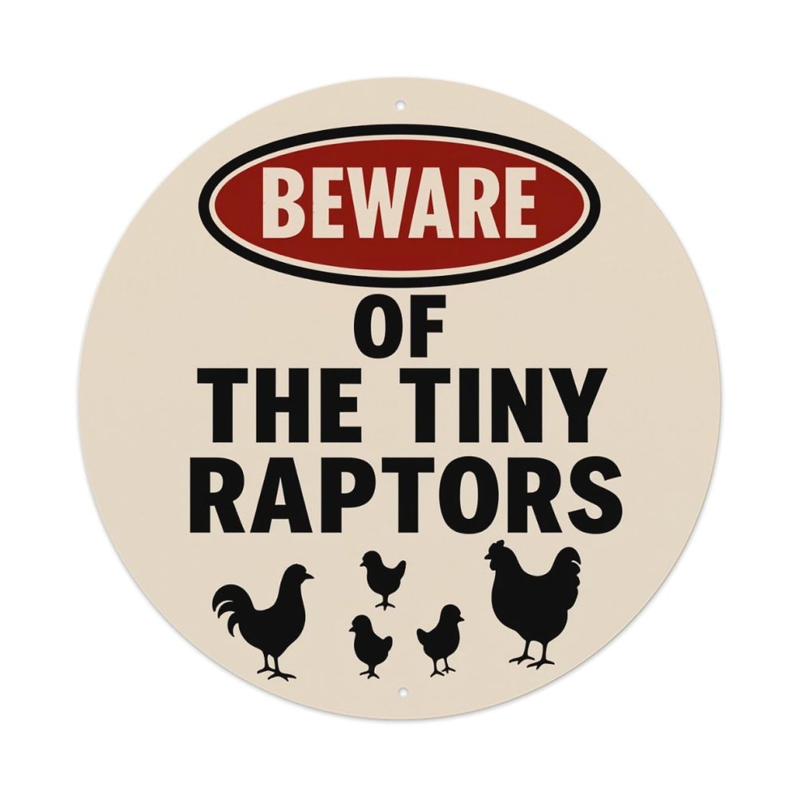 Beware Of The Tiny Raptors Metal Tin Sign Vintage Garden Bedroom Cafe Bar Man Cave Home Wall Decor Metal Poster 8x8 inches