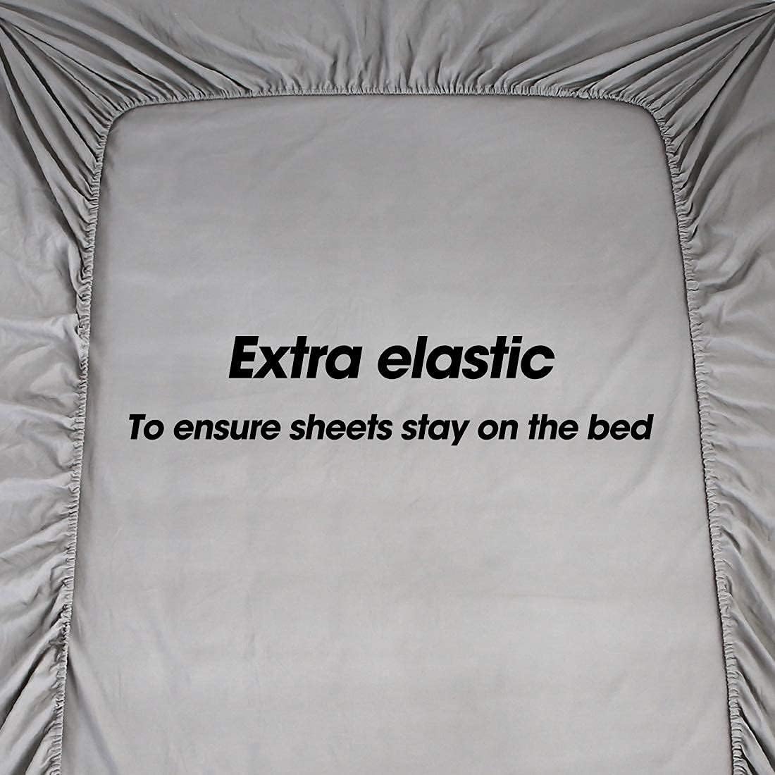 EASELAND Bed Sheet Set - King Size Sheets 6 Pieces Bedding Sheet & Pillowcases Sets, Brushed Microfiber Sheet with Deep Pocket Fits 8 to 16 Inch(King,Grey) : Home & Kitchen