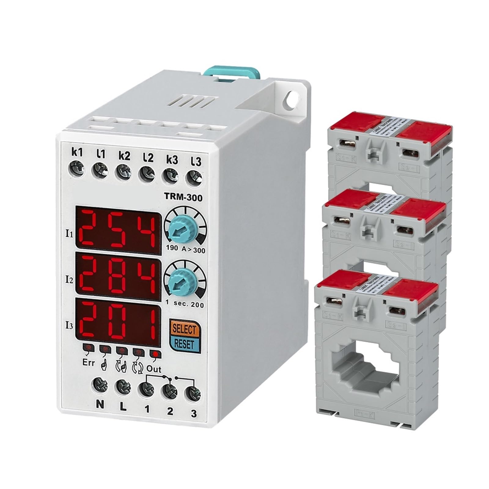 BALYDLUL TRM-XX (Manual/Semi-Automatic/Automatic Reset) Digital Overload Asymmetry Relay Thermal Relay(Un 220VAC,TRM-300 (190-300A))