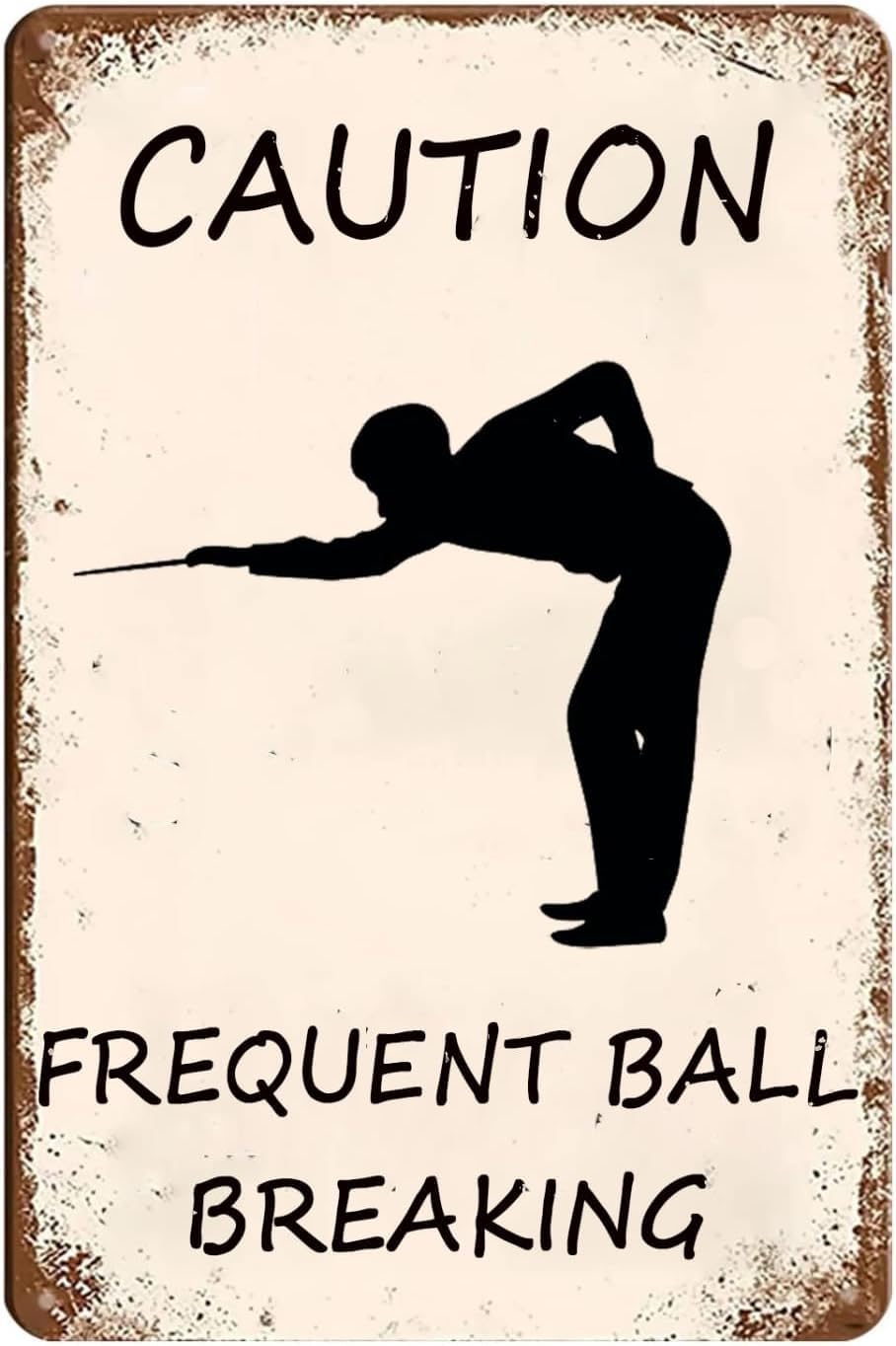 SMAZDFXX Funny Metal Tin Sign Caution Frequent Ball Breaking Signs Billiards Pool Table Accessories Room Decor Playing-Pool For Men Billiard Hall Decoration 12"x16"