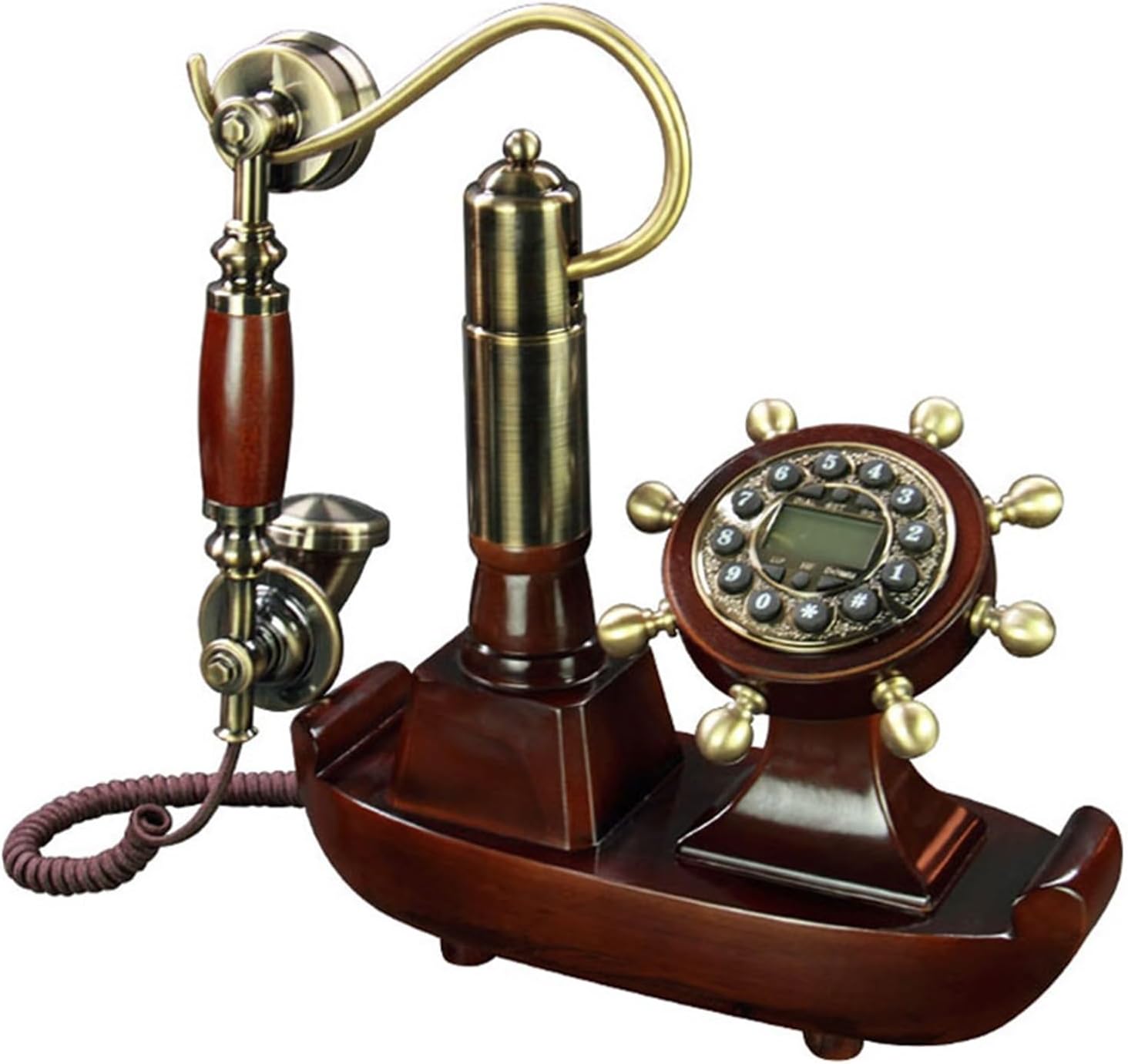 Phone Antique Landline Telephone Vintage Fitted Landline Phone Telefone Boat for Home Office