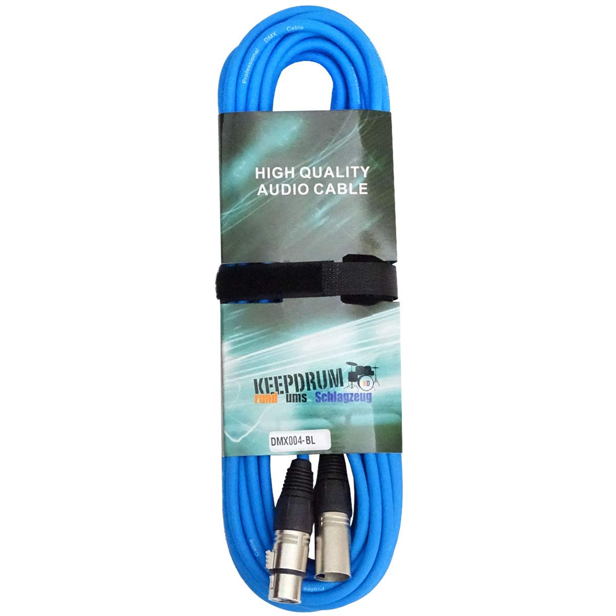 Keepdrum Cavo DMX BLU, 3 Pin XLR, 6 Metri, 100 Ohm, Set Da 3, Per Illuminazione E Controller