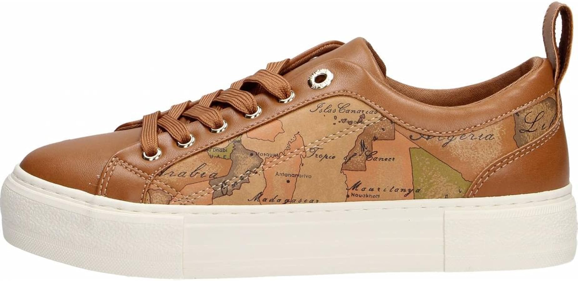 Zapatillas De Mujer Alviero Martini 1Clase 1296 - Plataforma Baja, Cuero, Cierre De Cordones, Tallas 35-40 Con Guía De Medidas