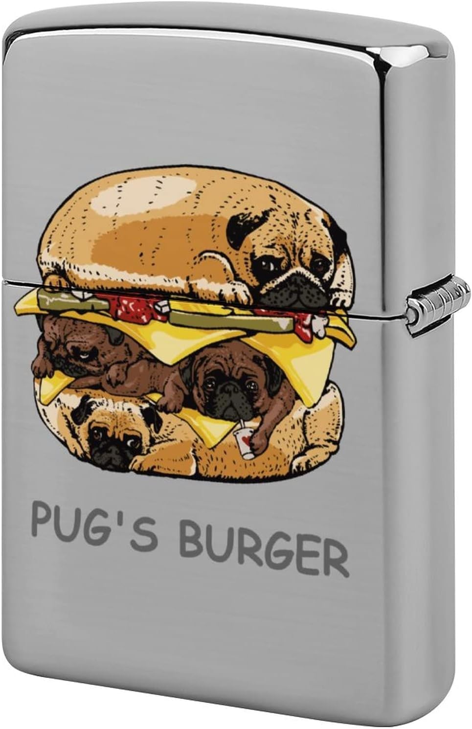 Amazon.co.jp: ZIPPO Funny Pug Burger Pug Dog Zippo Lighter Case 